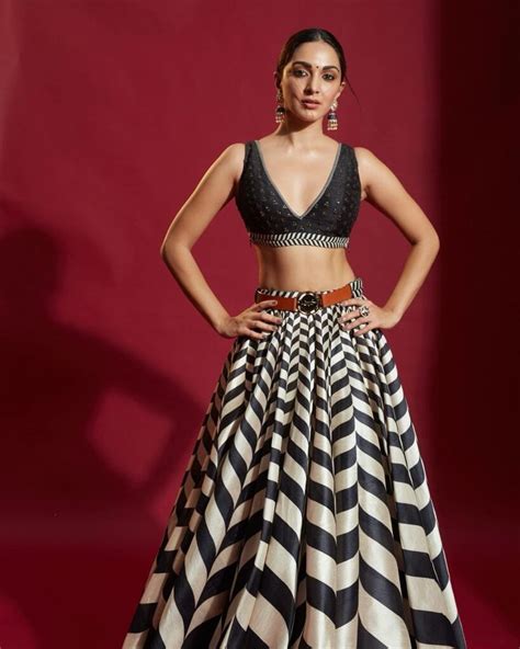 Kiara Advani Opted A Stunning Black Lehenga With Contrasting Earring For Her Film Promotions