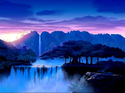 Dreamy Fantasy Tree Waterfalls Nature Wallpaper High Definitions