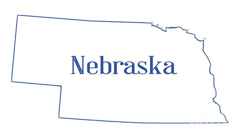 Nebraska State Outline Map Digital Art By Bigalbaloo Stock