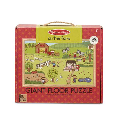 Melissa And Doug Natural Play Giant Floor Puzzle On The Farm 35 Pieces