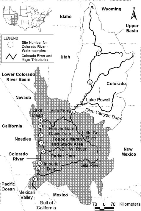 map of colorado river watershed showing the lower colorado river basin download scientific