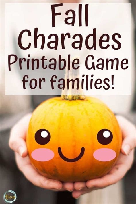 Fall Charades Printable Game For Families Charades Printable
