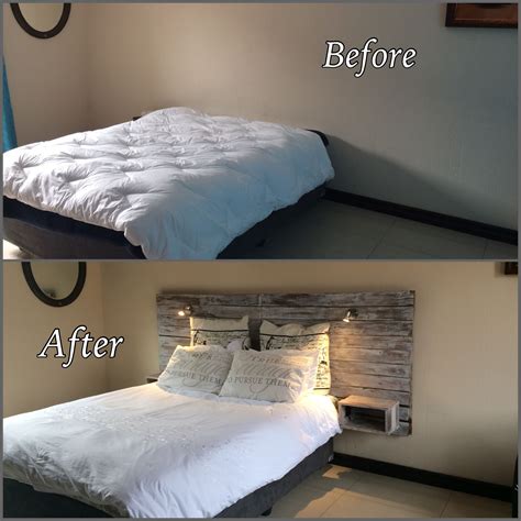 Headboard Using Pallets With Built In Night Stand Floating Headboard