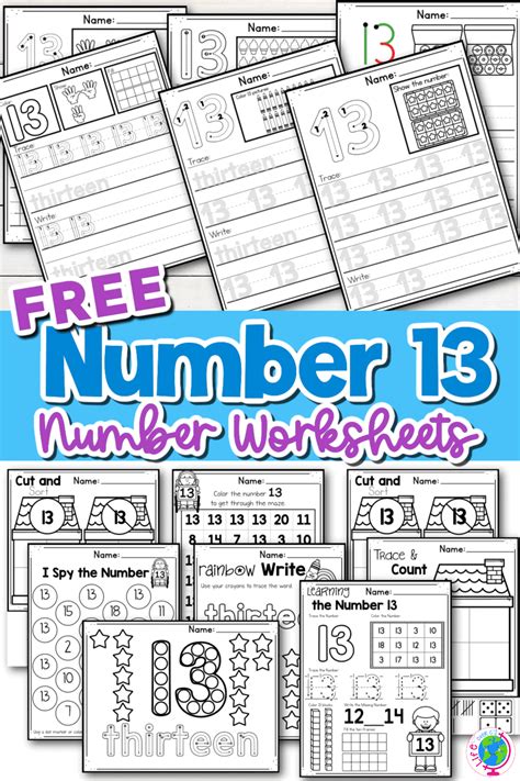 Free Printable Number 13 Worksheets For Tracing And Number Recognition