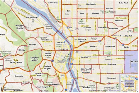 Map Of Portland Neighborhoods Zip Code Map