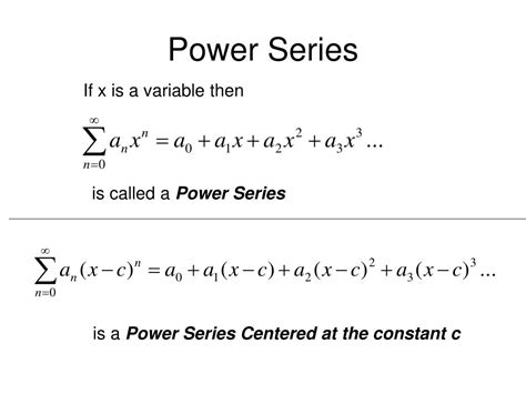 PPT - 2414 Calculus II Chapter 9(2) Power Series Convergence of Power ...