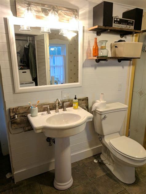 Kohler pedestal sinks do not have large vanity countertops to install so the installation process is not much more difficult than hanging an object on the wall. Put in a pedestal sink, new vanity light, mirror, with a ...