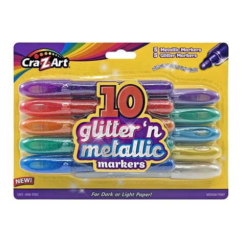 Cra Z Art 10 Count Glitter N Metallic Marker Set Child To Adult
