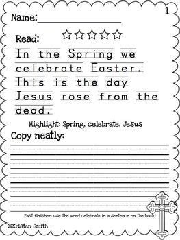 Help your first grader write his very. Easter Writing Pack- centered around the Biblical story of ...