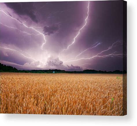 Storm Over Wheat Acrylic Print By Alexey Stiop Fine Art America