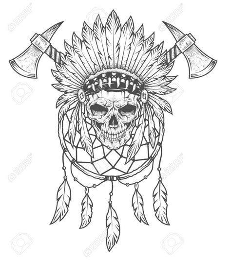 Skull Dream Catcher Indian Skull Tattoos Indian Dream Catcher