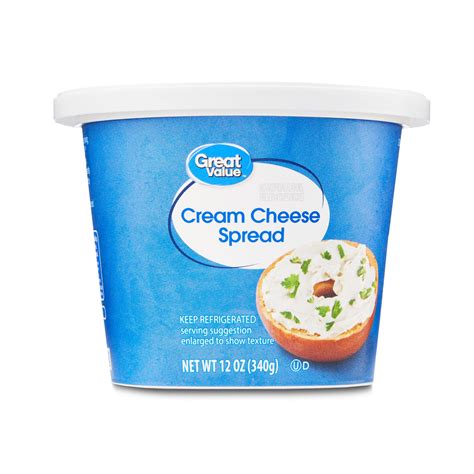 Great Value Original Cream Cheese Spread 12 Oz Tub Refrigerated