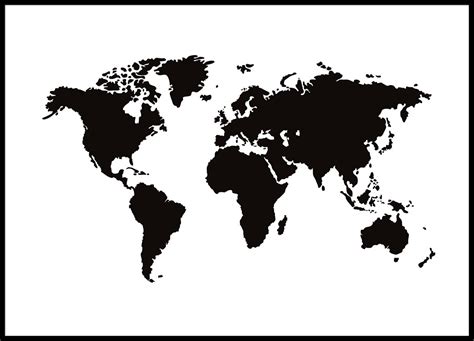 Cartina Del Mondo Bianco E Nero Tomveelers