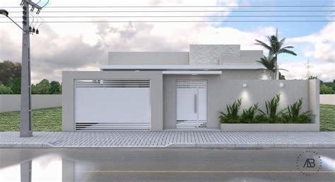 Projeto Arquitetônico Residencial Casa Térrea Com 100m² Fachada