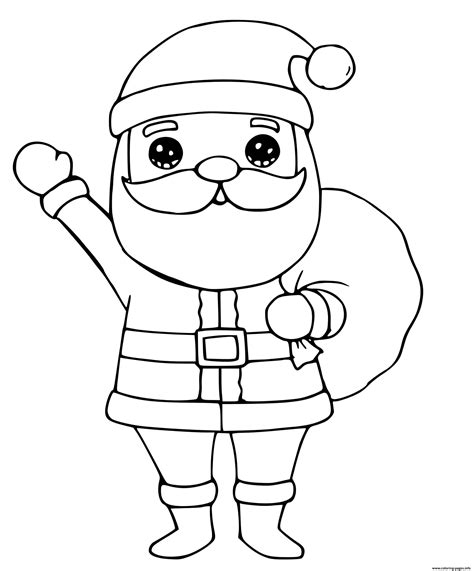 Santa Claus Christmas Easy Coloring Page Printable