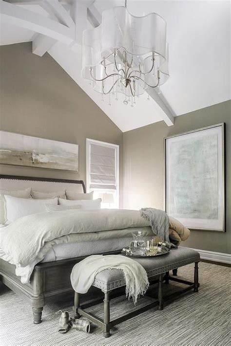 Taupe Bedroom With Sleigh Bed Transitional Bedroom Taupe Bedroom