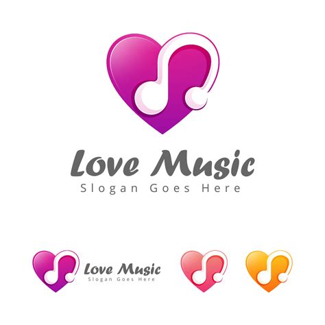Plantilla De Diseño De Logotipo De Música De Amor 2047063 Vector En