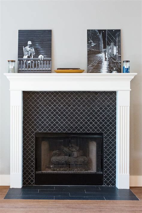 Black Fireplace Tile Black Fireplace Living Room Entertainment