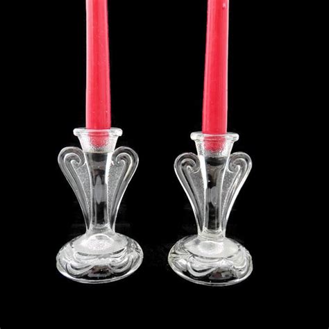 Bagley Glass Art Deco Candlesticks Patternrutland 3078 1930s Art