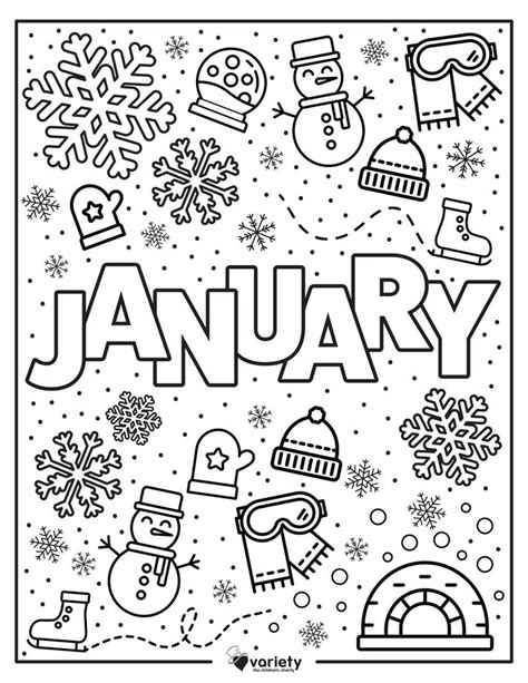 January Coloring Page Free Download