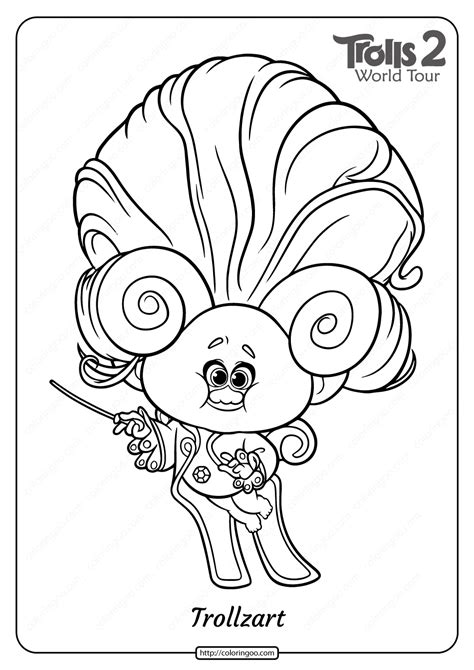 The grumpy troll branch coloring page printable game. Free Printable Trolls 2 Trollzart Pdf Coloring Page