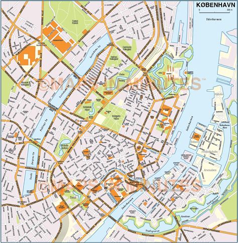 Vector Copenhagen København City Map In Illustrator And Pdf Digital