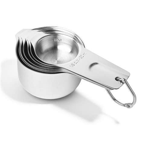 7pc Stainless Steel Measuring Cup Set for Dry Liquid Cooking Baking ...
