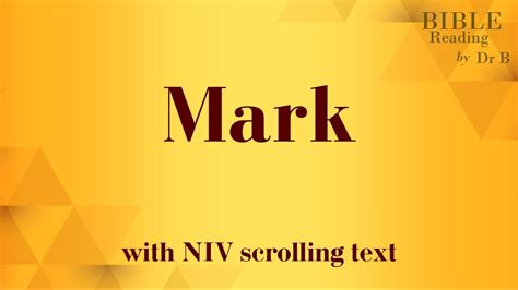 Mark Niv Bible Reading With Scrolling Text Youtube