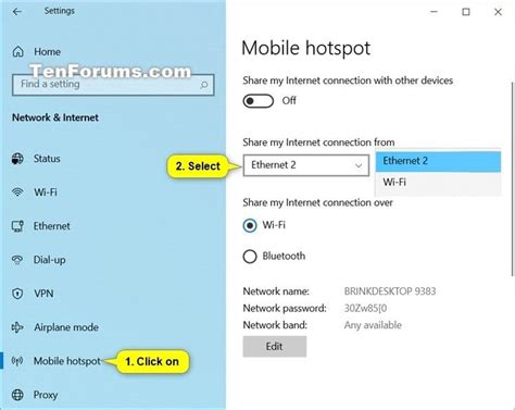 Turn On Or Off Mobile Hotspot In Windows Tutorials