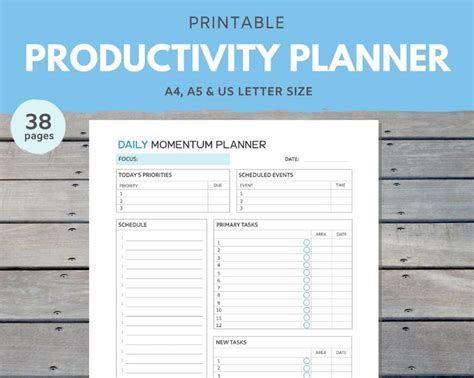Productivity Planner Productivity Printable Project Etsy Printable