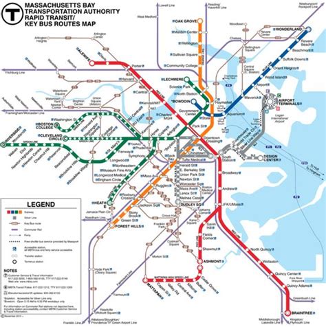 Boston Metro General Information Operated By Mbta Massachusetts Bay