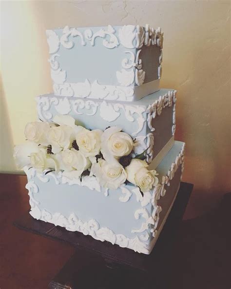 Such A Beautiful Square Wedding Cake With Custom Accents And Fresh