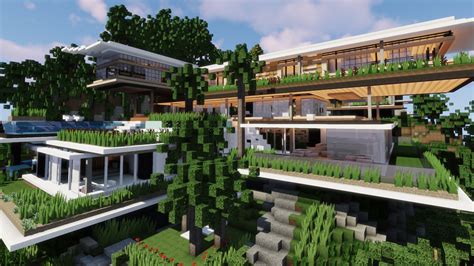 These minecraft houses aren't for vertigo sufferers, but minecraft treehouses are a great way to escape the creepers that come out at night to save you time repairing your minecraft shield. Modern Houses | Minecraft