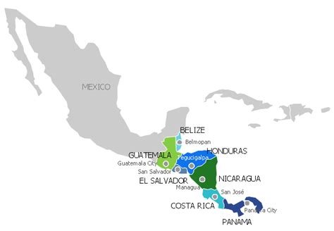 Easy Political Map Of Central America And The Caribbean Martin Maddray