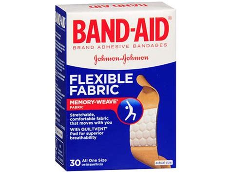 Band Aid Flexible Fabric Bandages All One Size 30 Ct