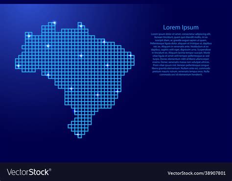 Brazil Map Silhouette From Blue Mosaic Structure Vector Image