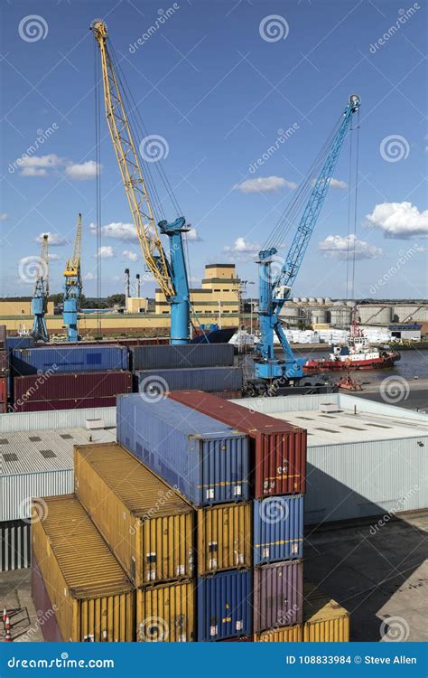 Shipping Containers Port Of Hull United Kingdom Editorial Stock