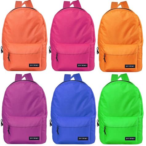 48 Units Of 17 Bulk Classic Backpacks In 6 Assorted Colors Backpacks