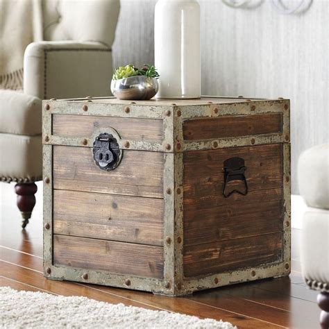 Wood Storage Chest Coffee Table Vintiquewise Distressed Black Large Wooden Storage Trunk