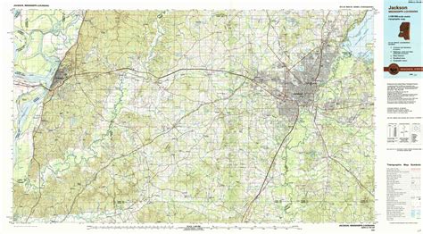 Jackson Topographic Map Ms La Usgs Topo 1250000 Scale