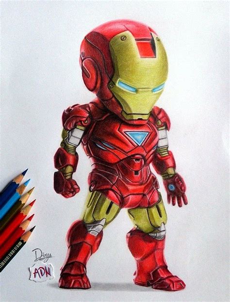 Baby Iron Man Iron Man Drawing Dragon Ball Artwork Colored Pencil