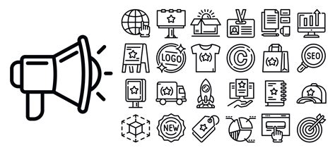 Brand Icon Set Outline Style 8967287 Vector Art At Vecteezy