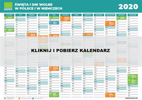 Dni wolne od pracy w Polsce i w Niemczech w 2020 roku / DATEV