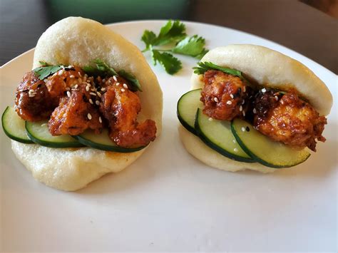 Homemade Bao Buns With Korean Fried Chicken And Pickles Rfood
