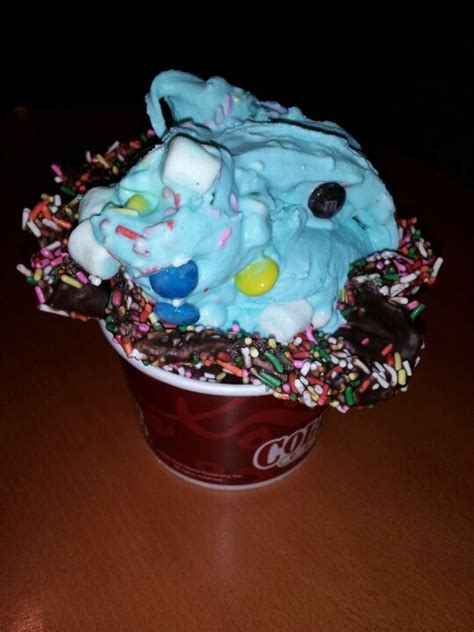 Cold Stone Creamery Cotton Candy Flavored Ice Cream With Sprinkles Marshmallows And M S