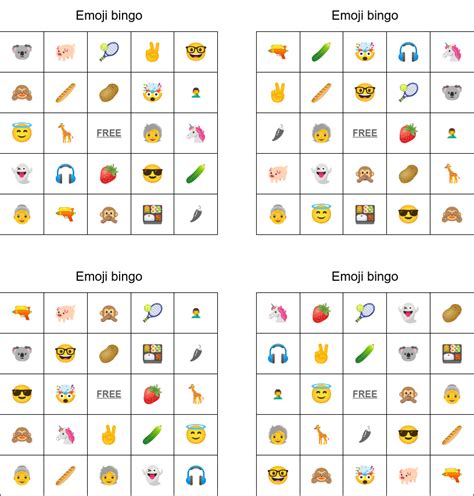 Emojis Bingo Wordmint