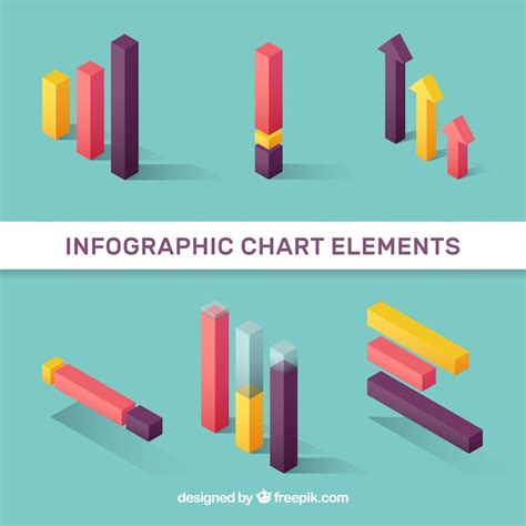 Multicolor Infographic Chart Elements Free Vector