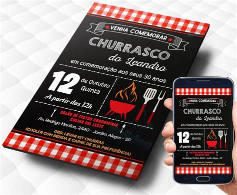Convite Digital Churrasco Elo7 Produtos Especiais
