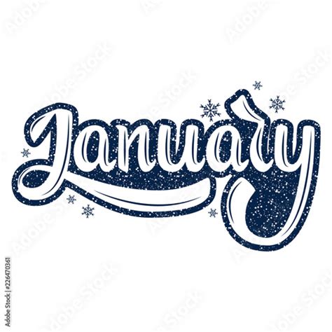 January Name Of The Month Handwritten Lettering Text Modern