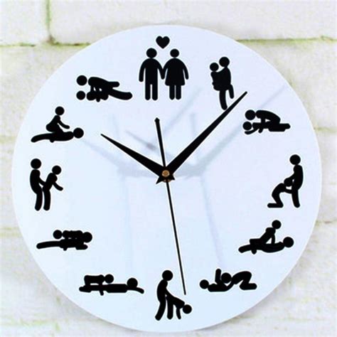 Novelty Design 1pc Pornographic Personality Sex Wall Clock Sex Position